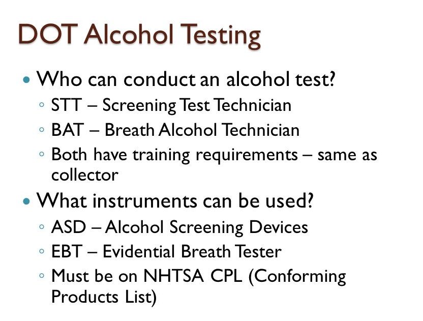 DOT Drug And Alcohol Testing